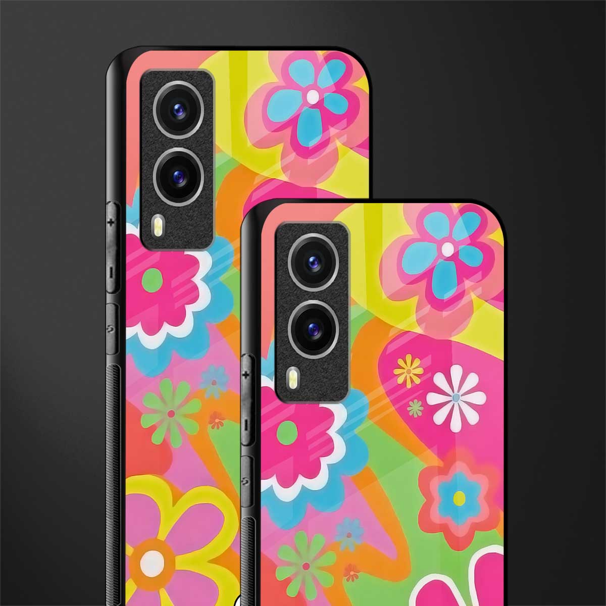 nostalgic wildflower y2k glass case for vivo v21e 5g image-2