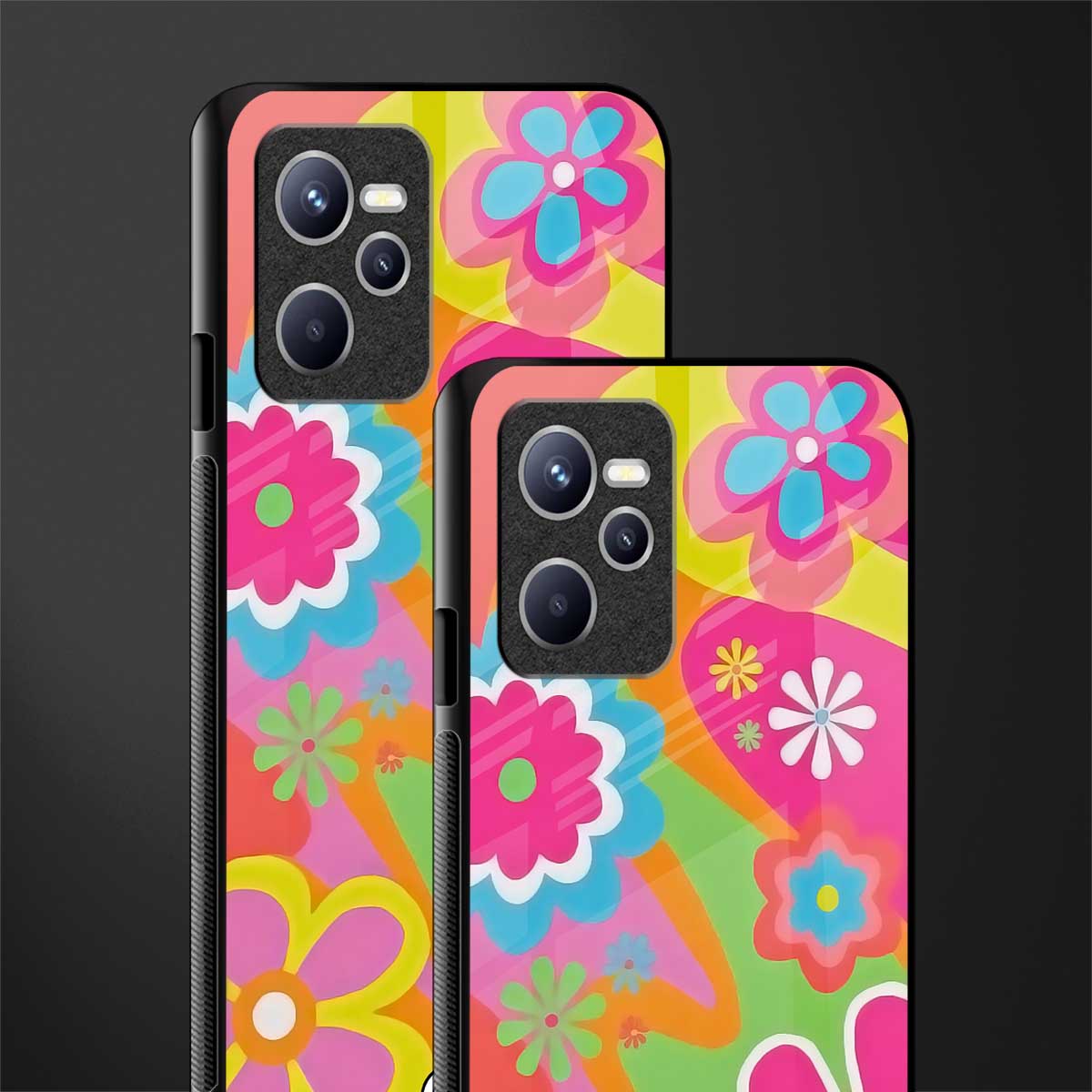 nostalgic wildflower y2k glass case for realme c35 image-2