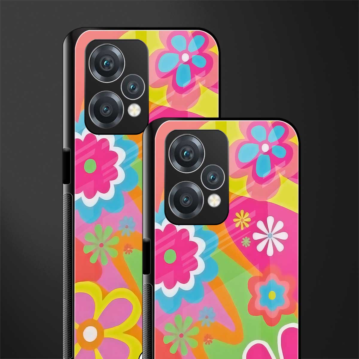 nostalgic wildflower y2k back phone cover | glass case for oneplus nord ce 2 lite 5g