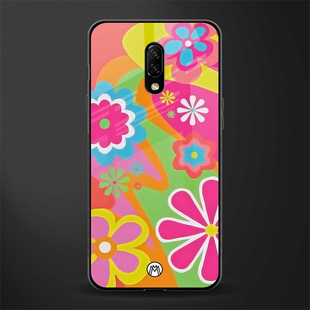 nostalgic wildflower y2k glass case for oneplus 7 image