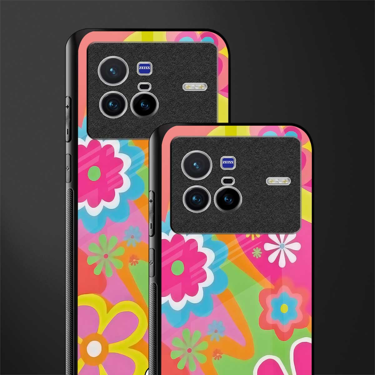 nostalgic wildflower y2k glass case for vivo x80 image-2