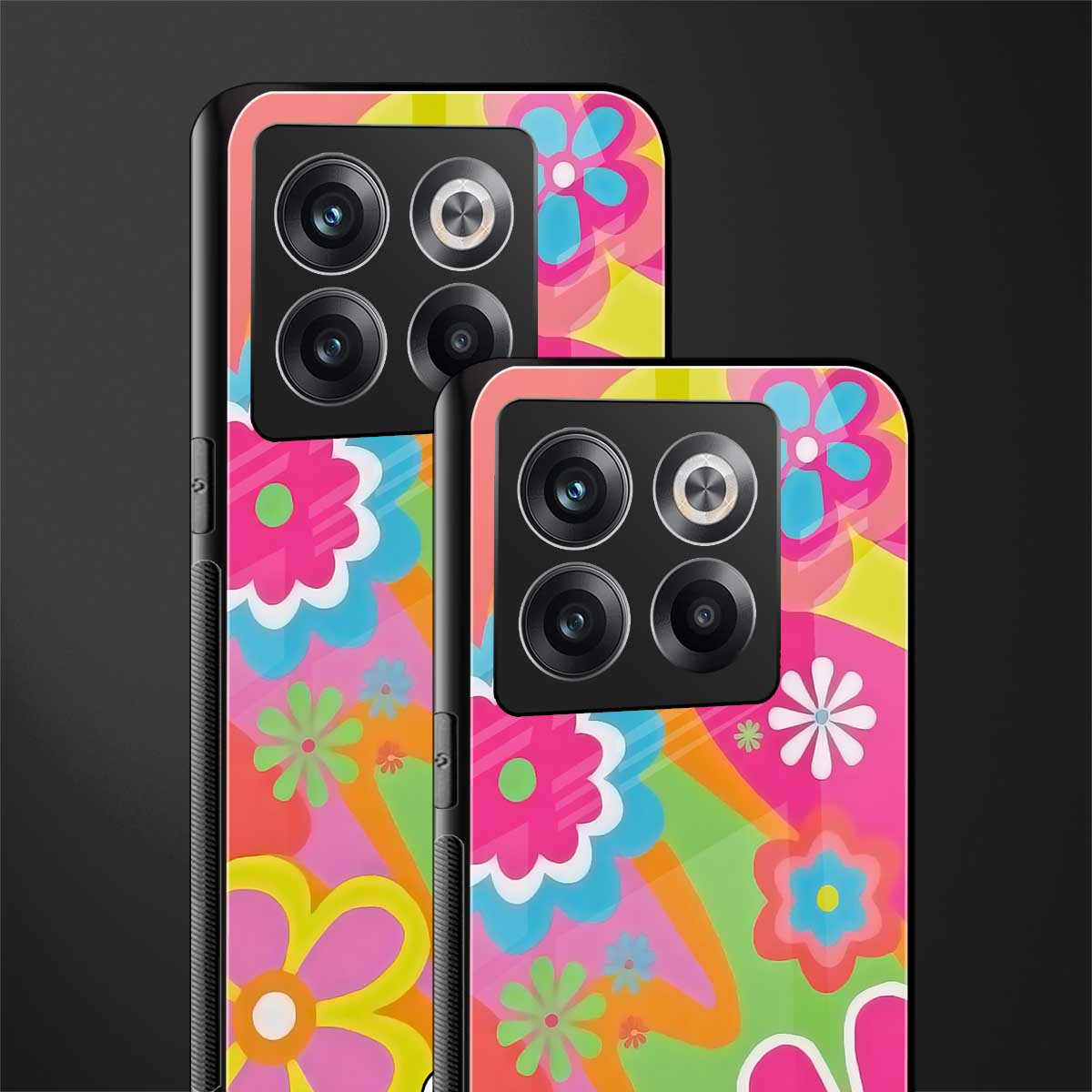 nostalgic wildflower y2k back phone cover | glass case for oneplus 10t