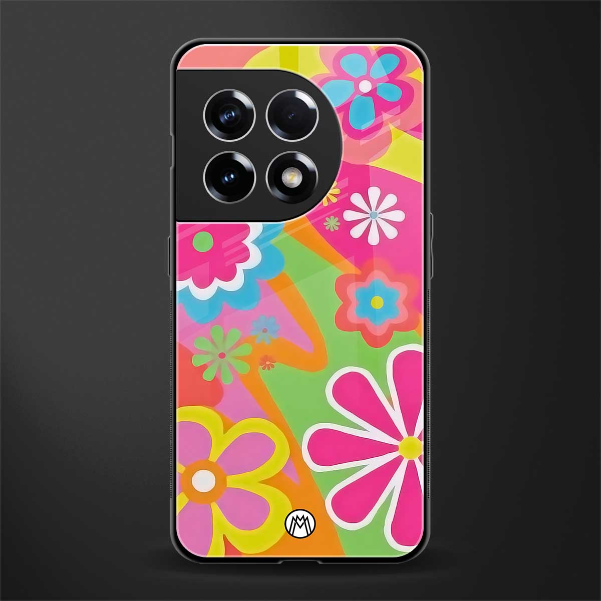 nostalgic wildflower y2k back phone cover | glass case for oneplus 11r