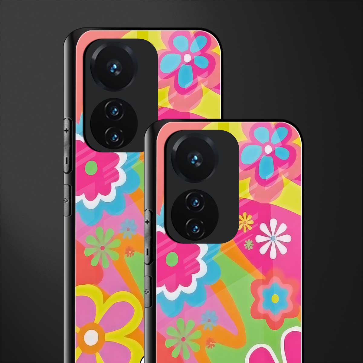 nostalgic wildflower y2k back phone cover | glass case for vivo t1 44w 4g