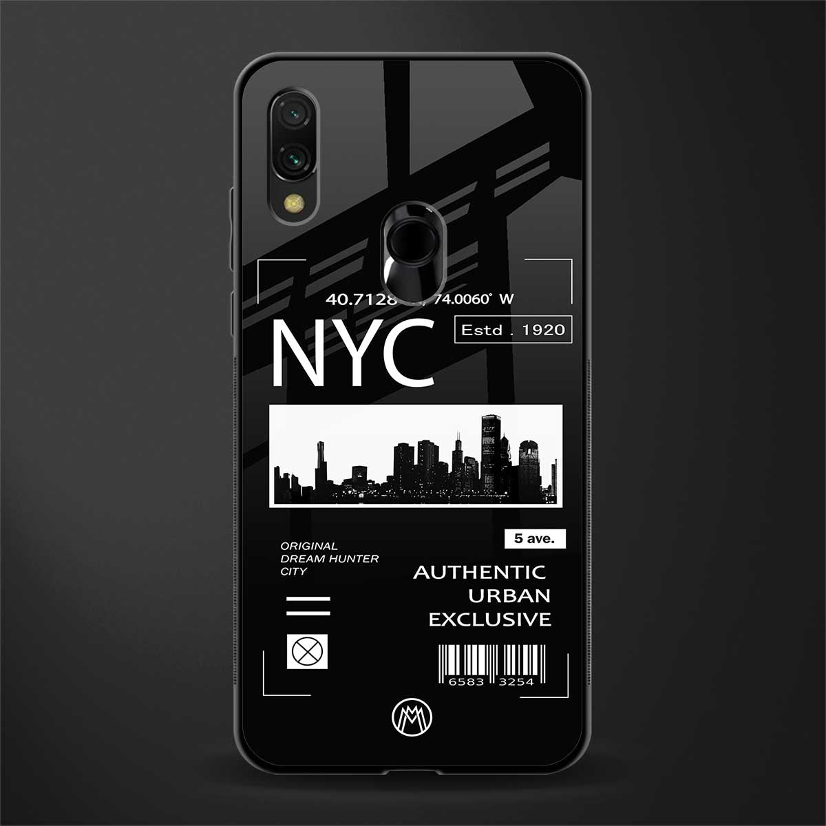 nyc glass case for redmi 7redmi y3 image