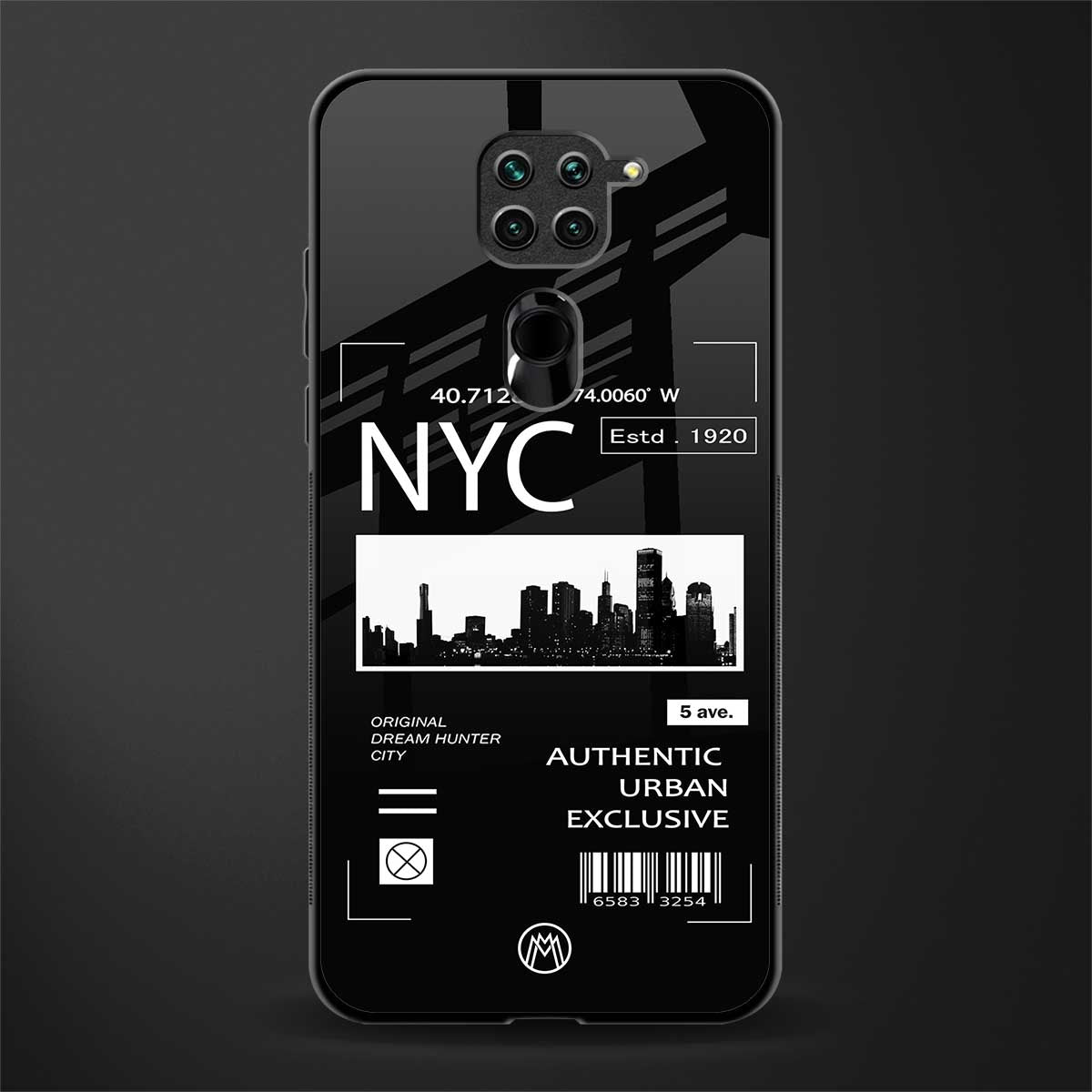 nyc glass case for redmi note 9 image
