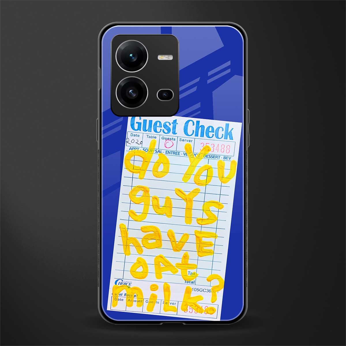 oat milk back phone cover | glass case for vivo v25-5g