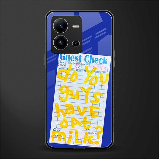 oat milk back phone cover | glass case for vivo v25-5g
