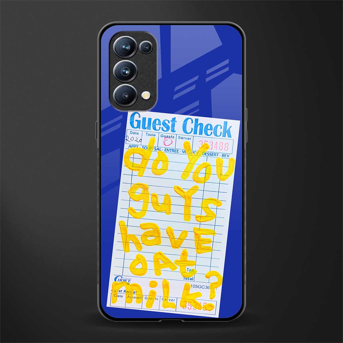 oat milk back phone cover | glass case for oppo reno 5