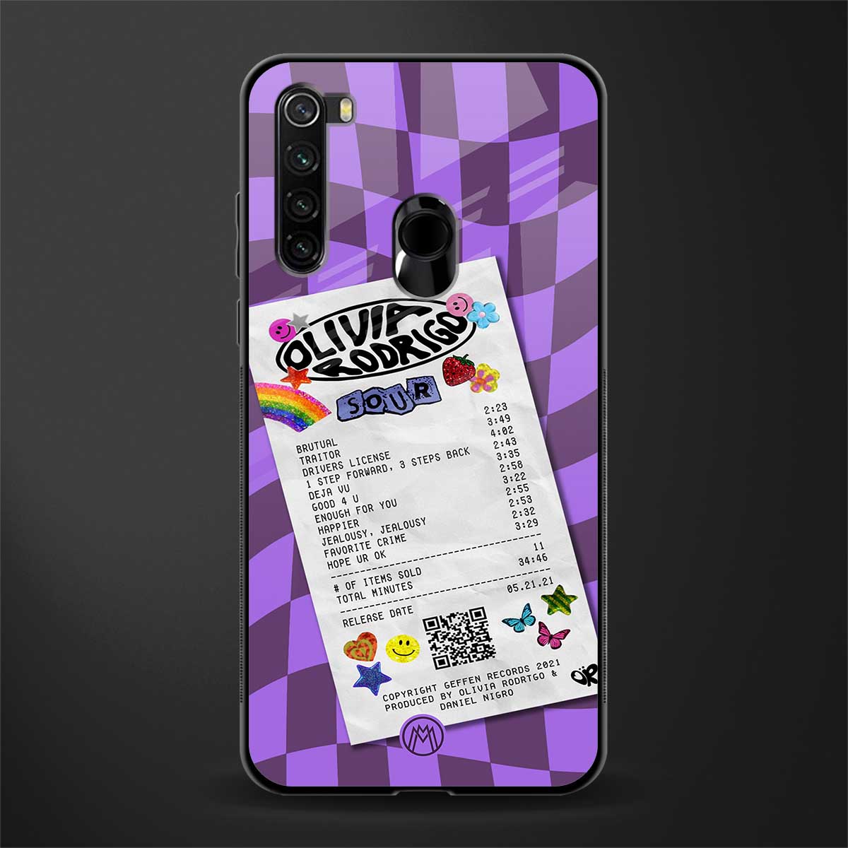 olivia rodrigo glass case for redmi note 8 image