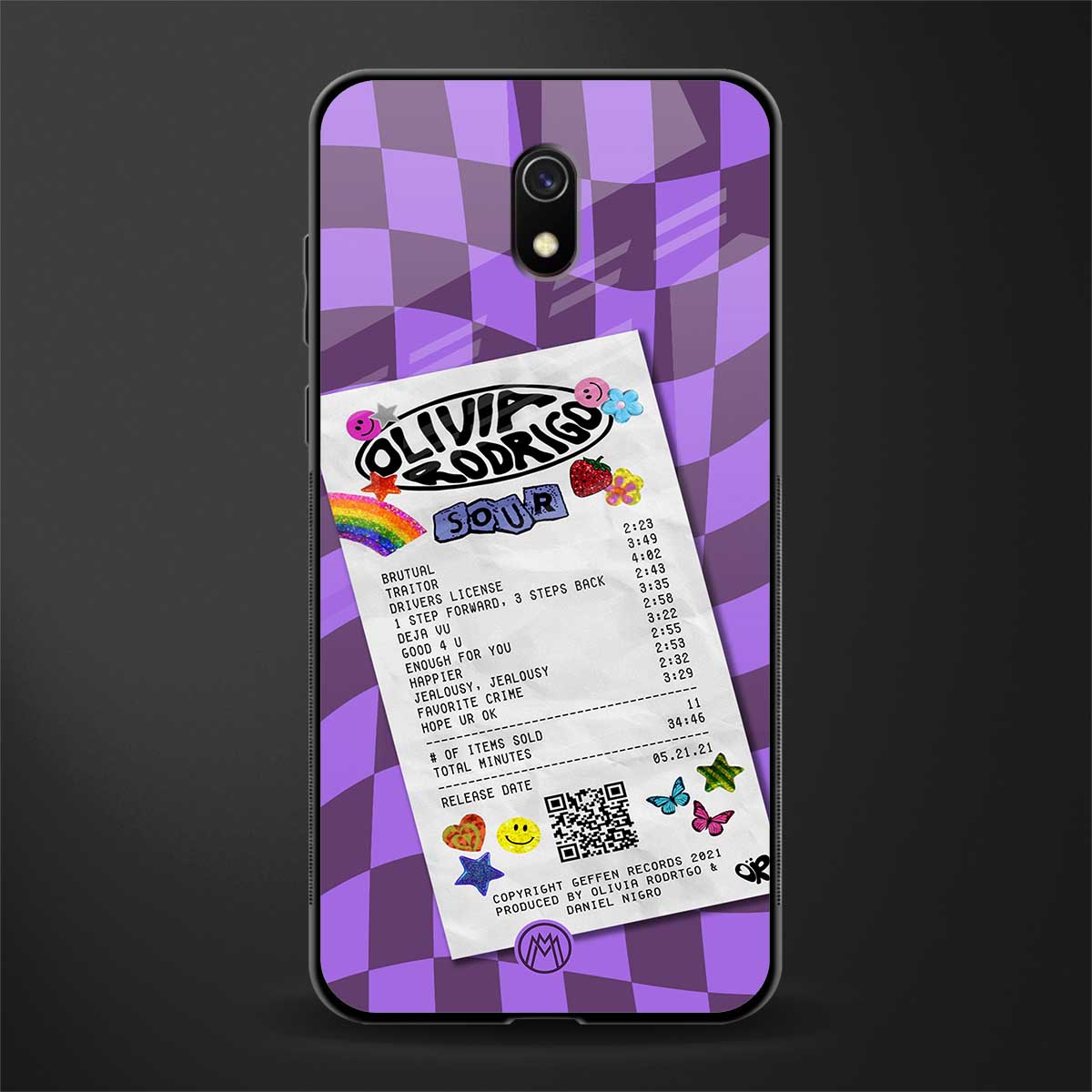 olivia rodrigo glass case for redmi 8a image