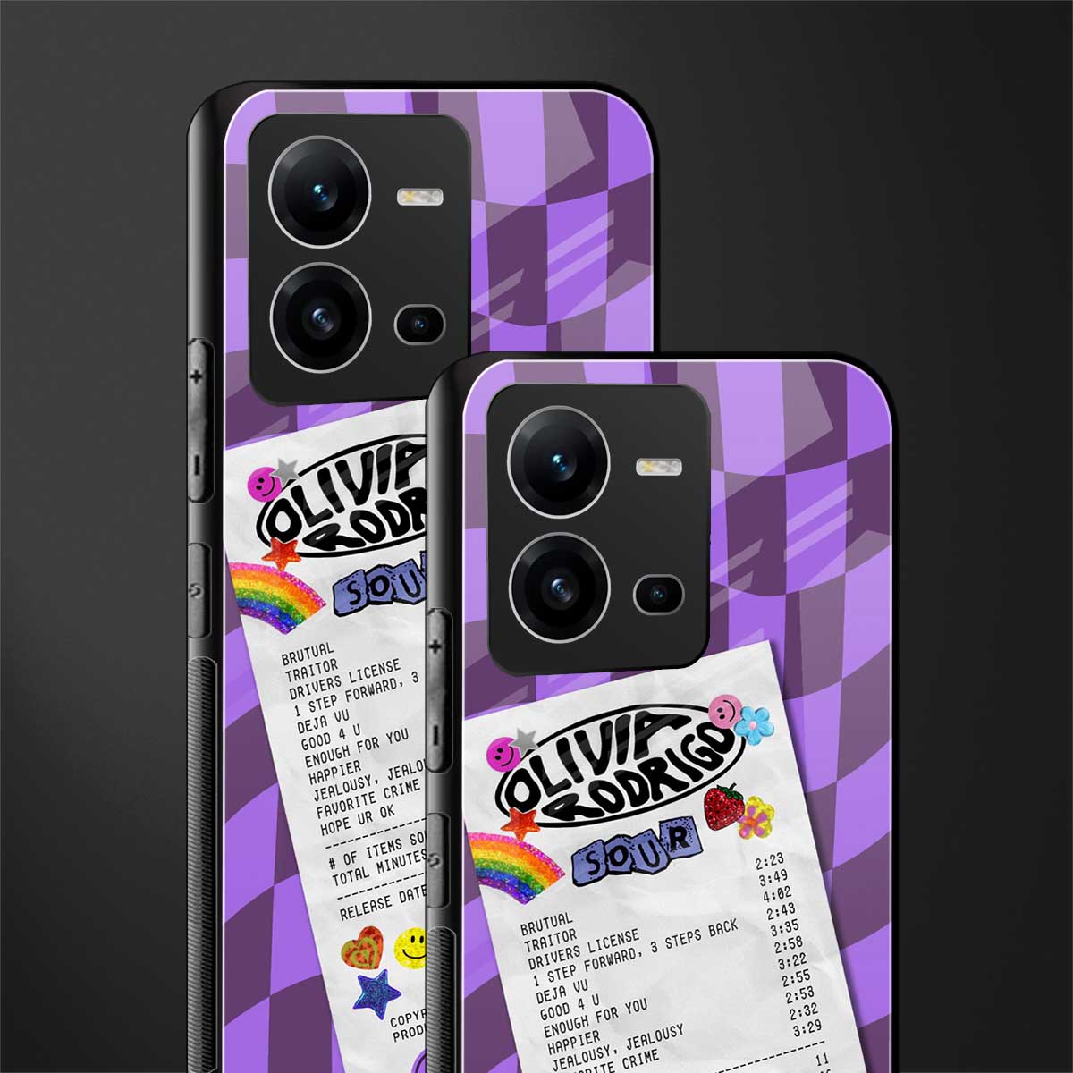 olivia rodrigo back phone cover | glass case for vivo v25-5g