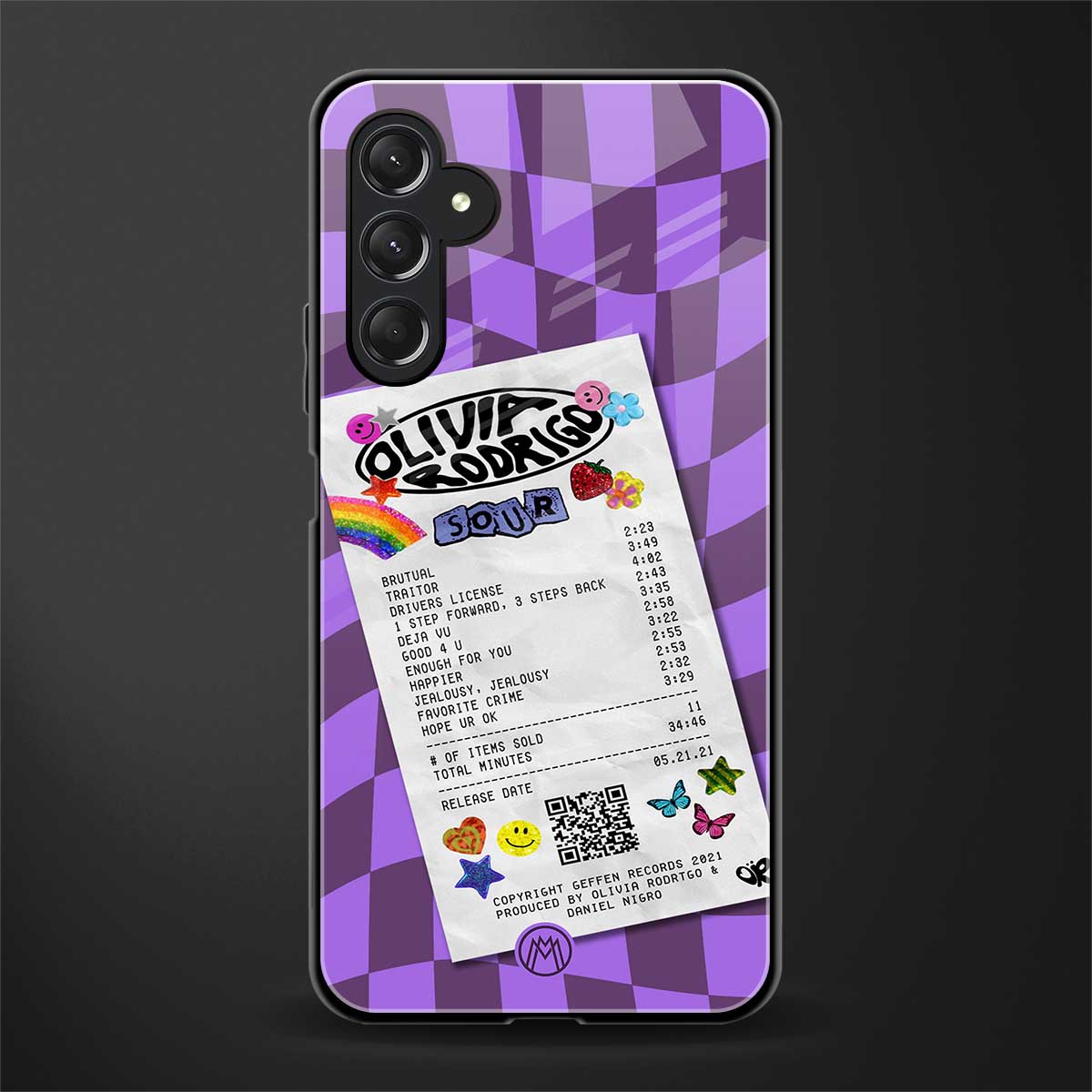 olivia rodrigo back phone cover | glass case for samsun galaxy a24 4g