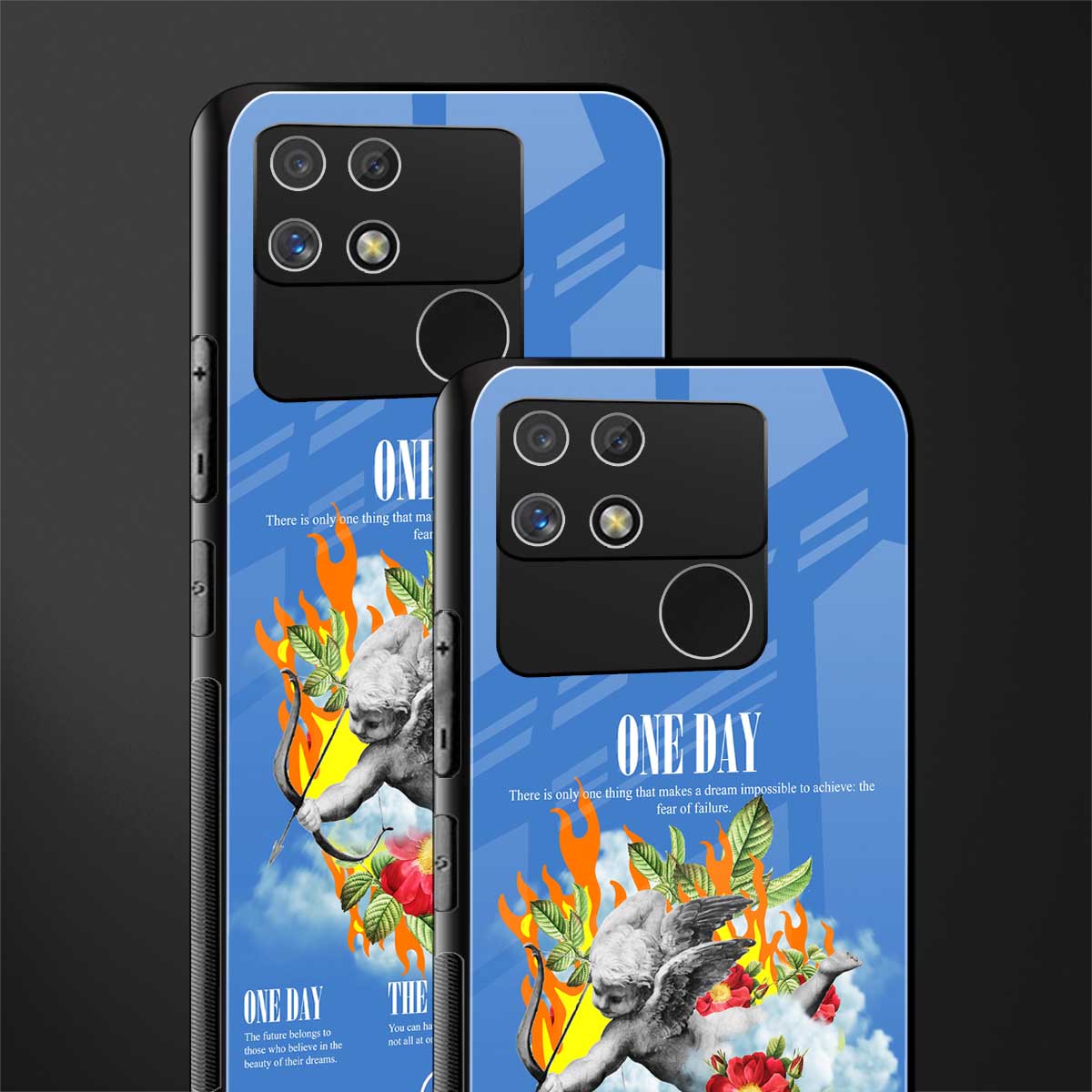 one day back phone cover | glass case for realme narzo 50a