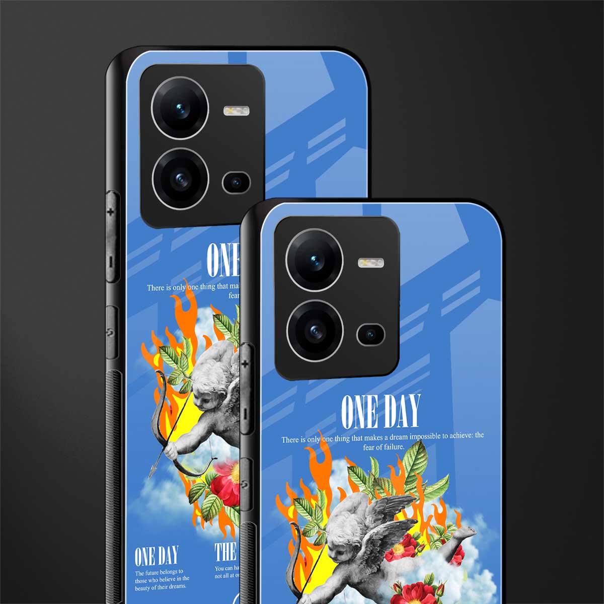 one day back phone cover | glass case for vivo v25-5g