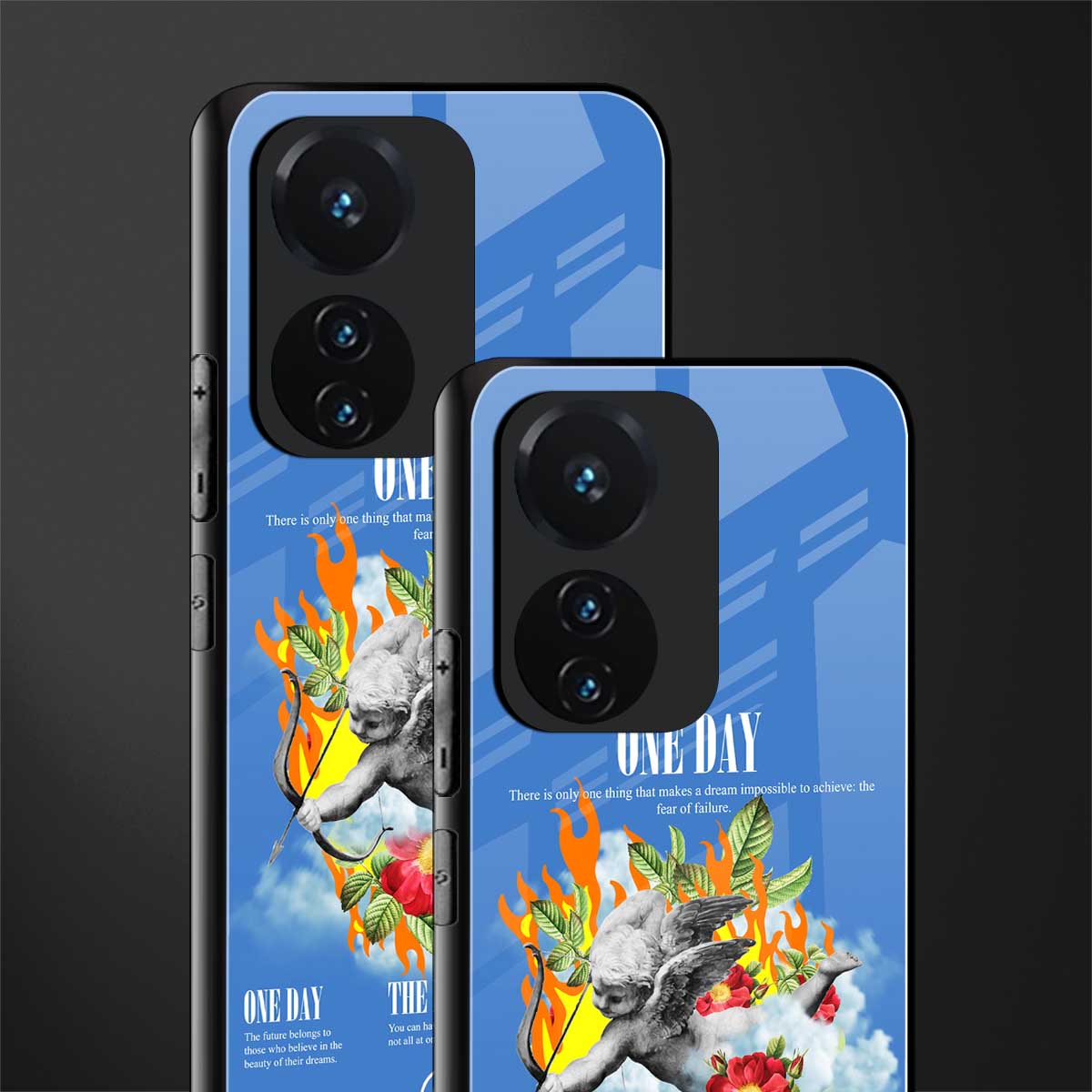 one day back phone cover | glass case for vivo t1 44w 4g