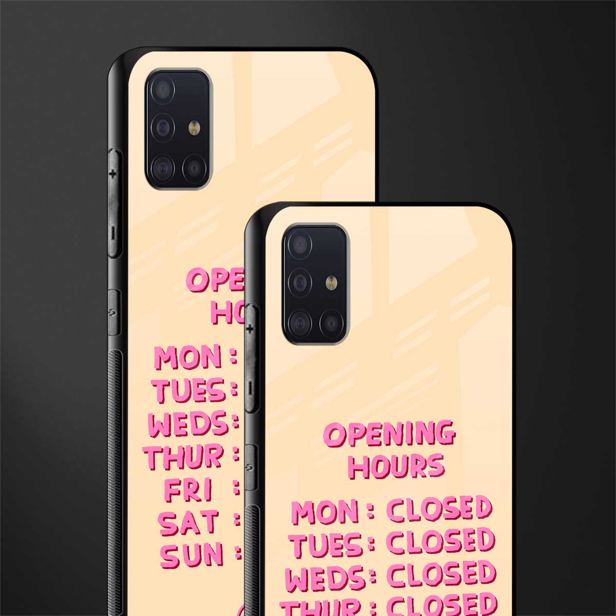 opening hours glass case for samsung galaxy a71 image-2