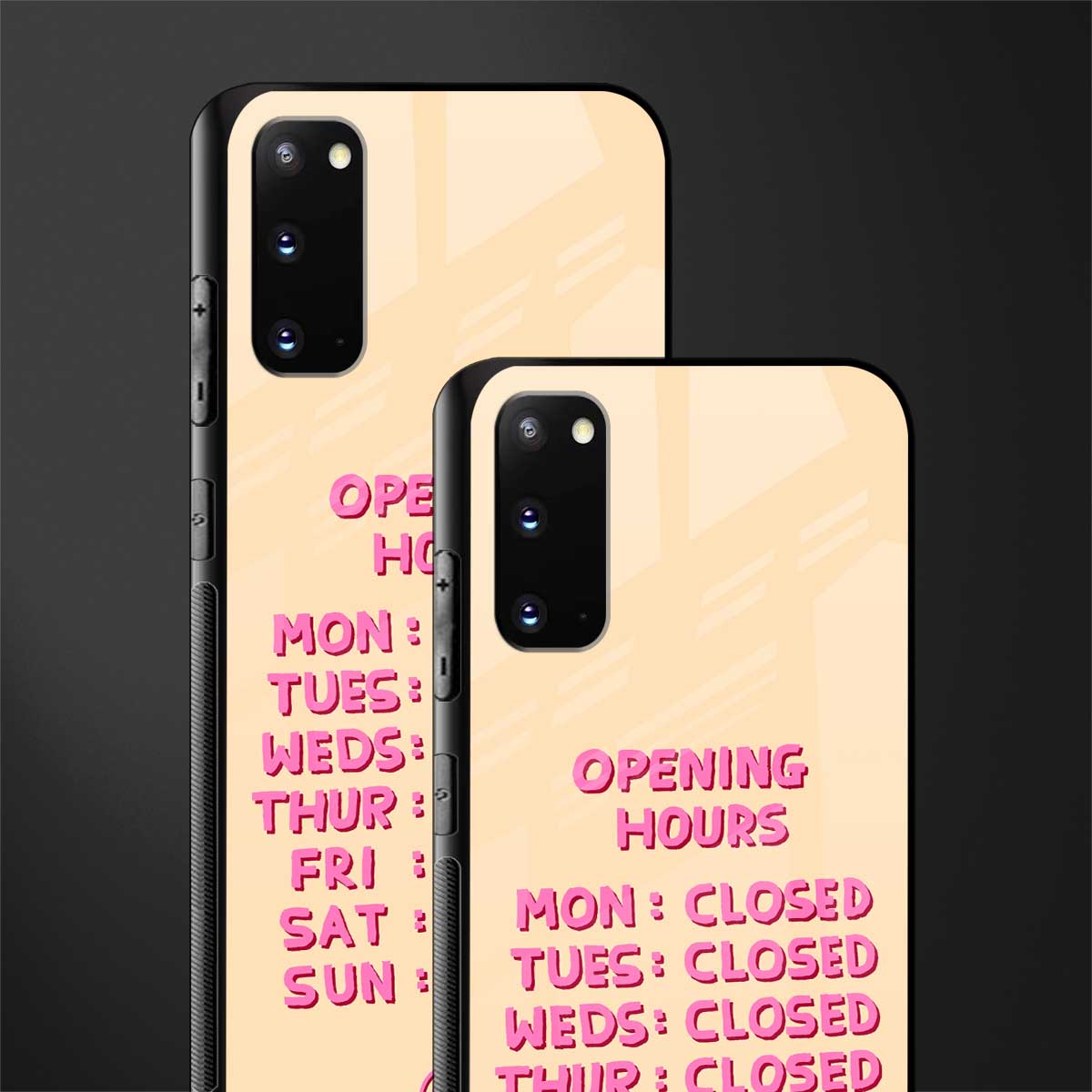 opening hours glass case for samsung galaxy s20 image-2