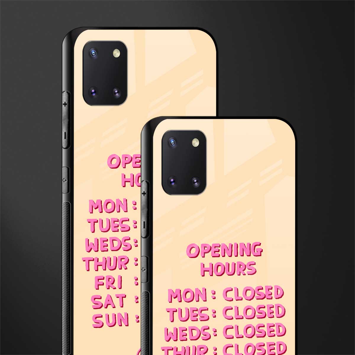 opening hours glass case for samsung a81 image-2