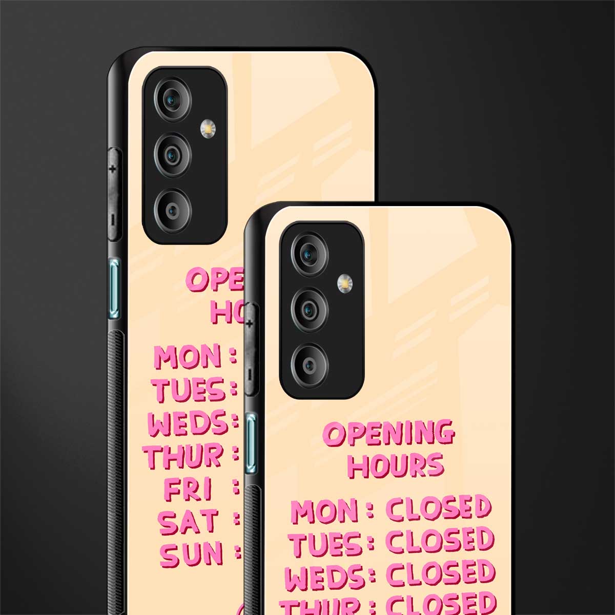 opening hours back phone cover | glass case for samsung galaxy f23 5g