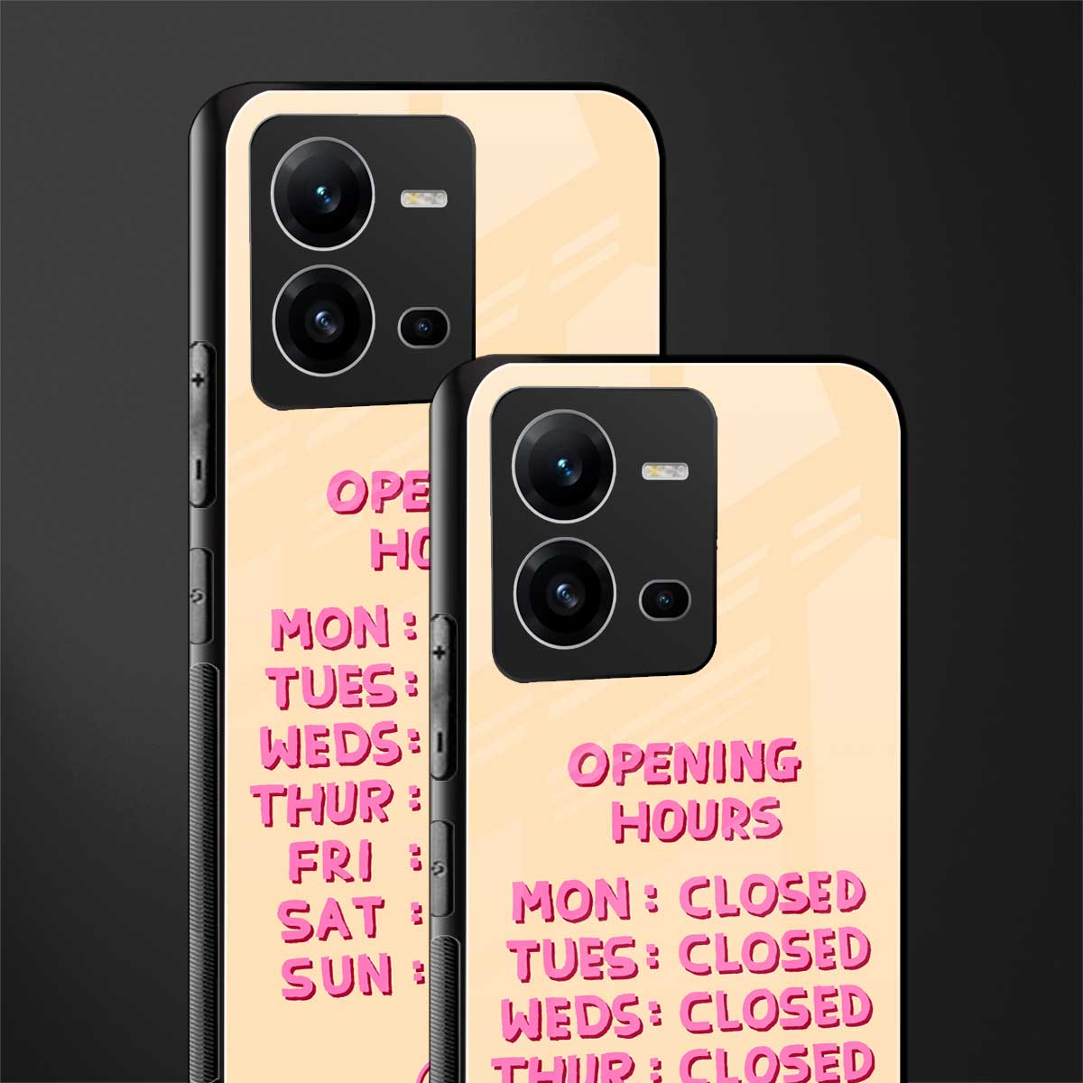opening hours back phone cover | glass case for vivo v25-5g