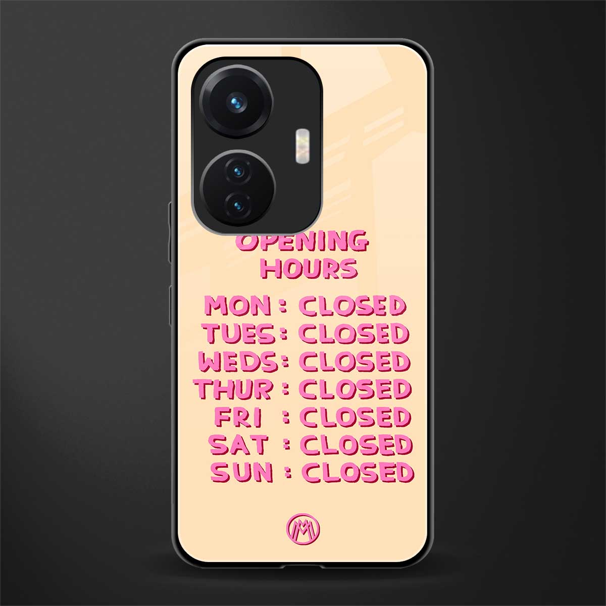 opening hours back phone cover | glass case for vivo t1 44w 4g