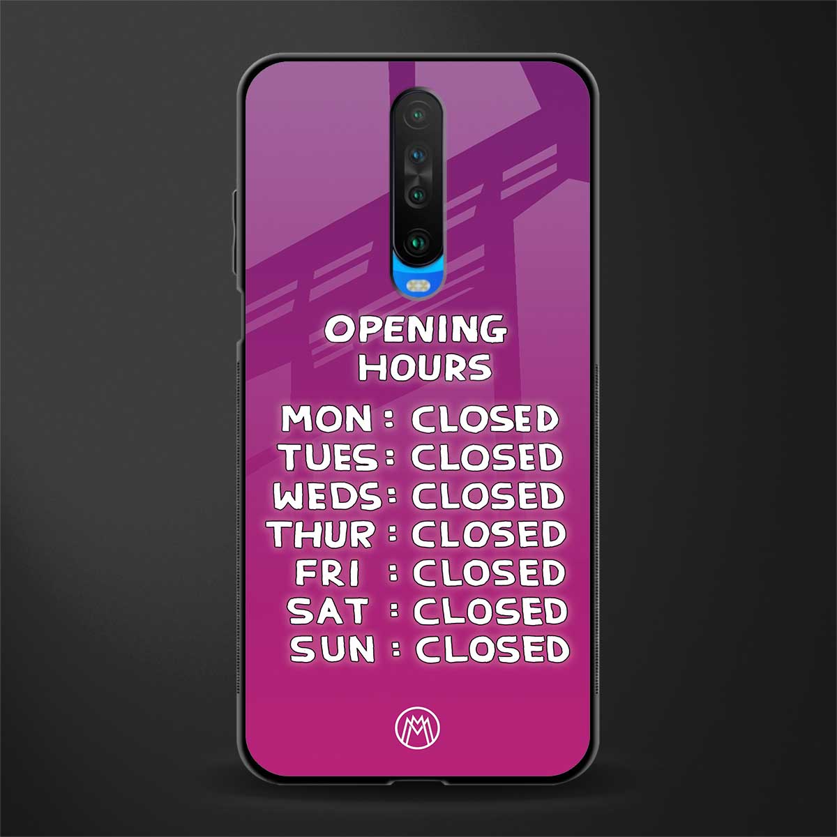 opening hours pink edition glass case for poco x2 image