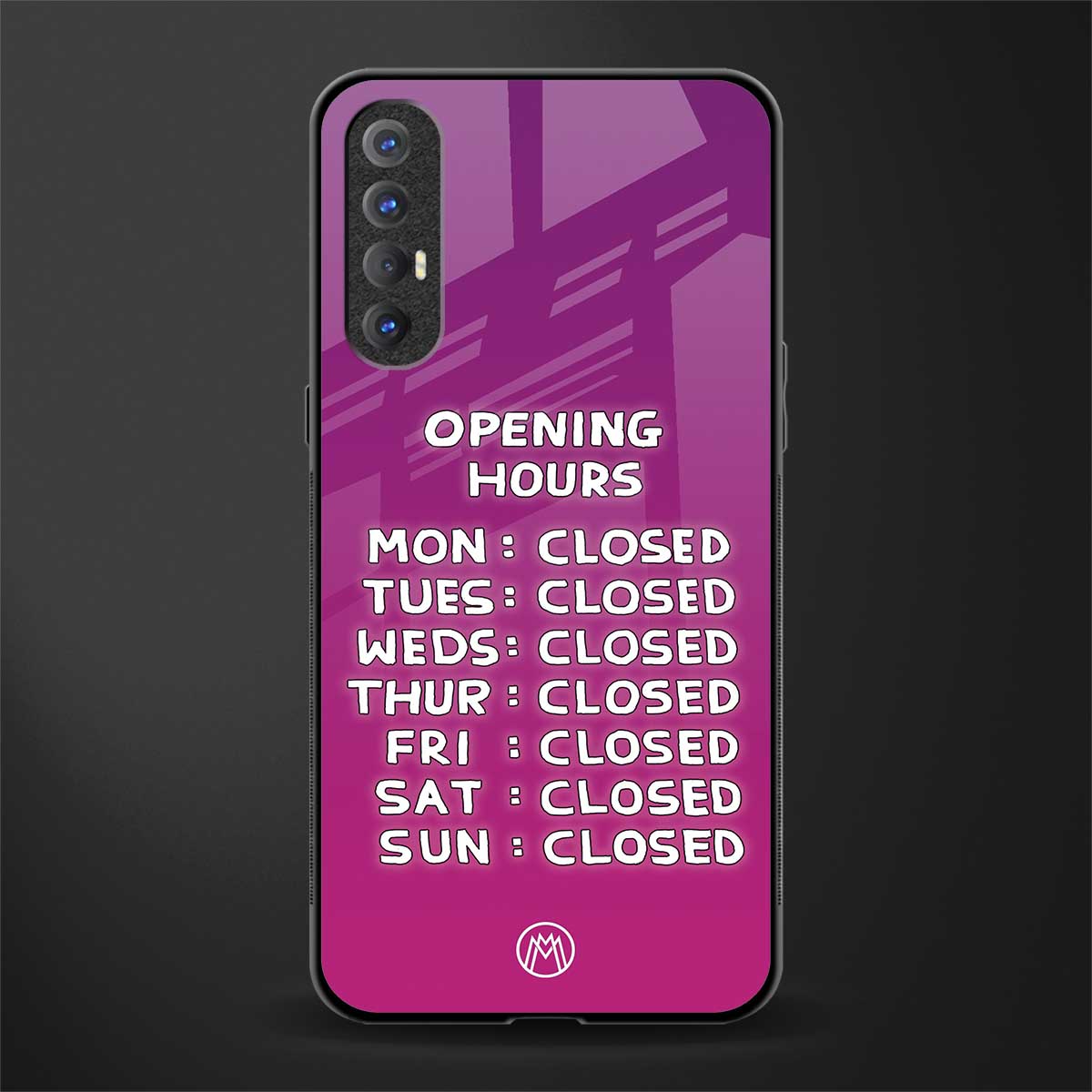 opening hours pink edition glass case for oppo reno 3 pro image