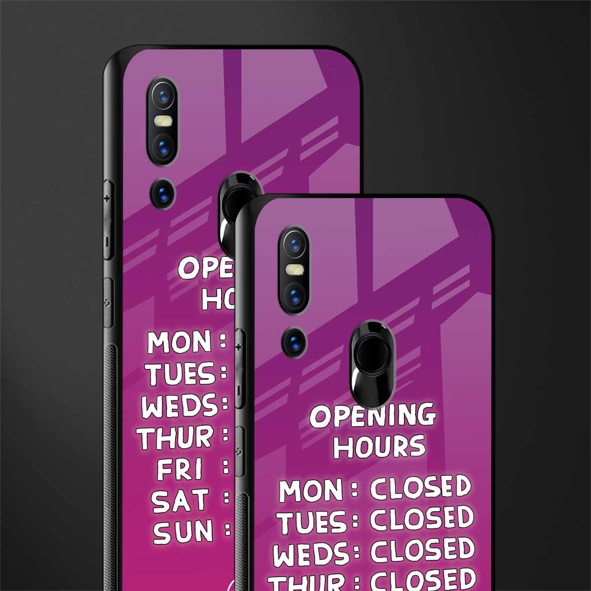 opening hours pink edition glass case for vivo v15 image-2