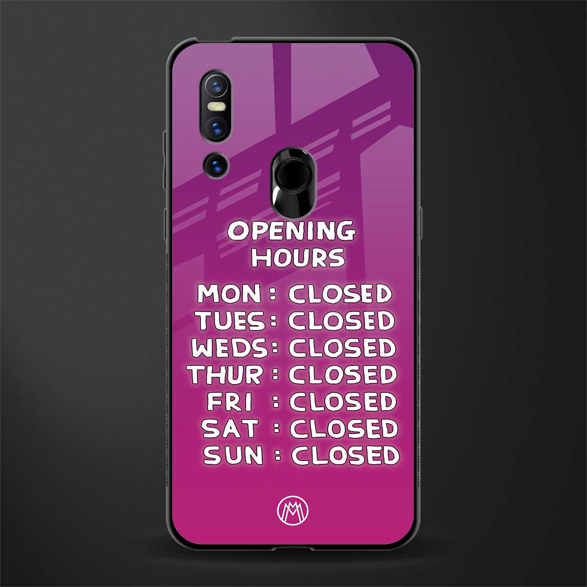 opening hours pink edition glass case for vivo v15 image