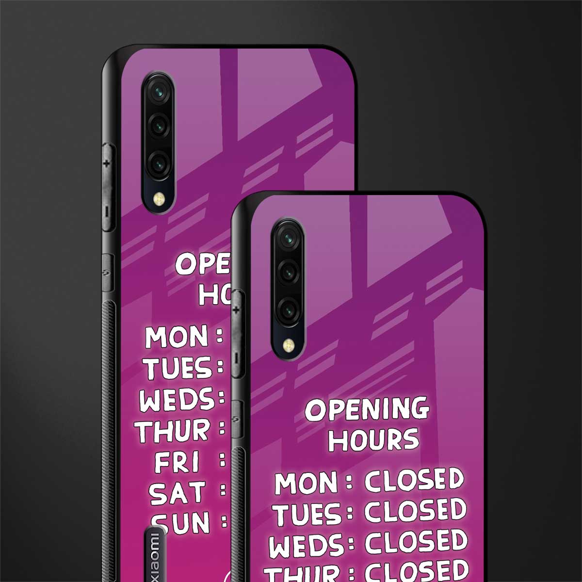 opening hours pink edition glass case for mi a3 redmi a3 image-2