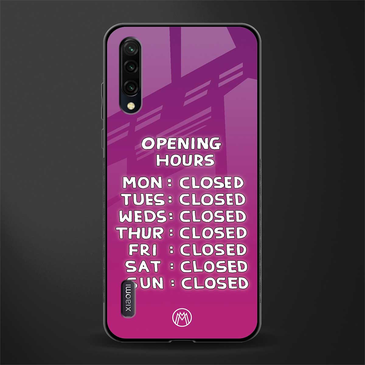 opening hours pink edition glass case for mi a3 redmi a3 image
