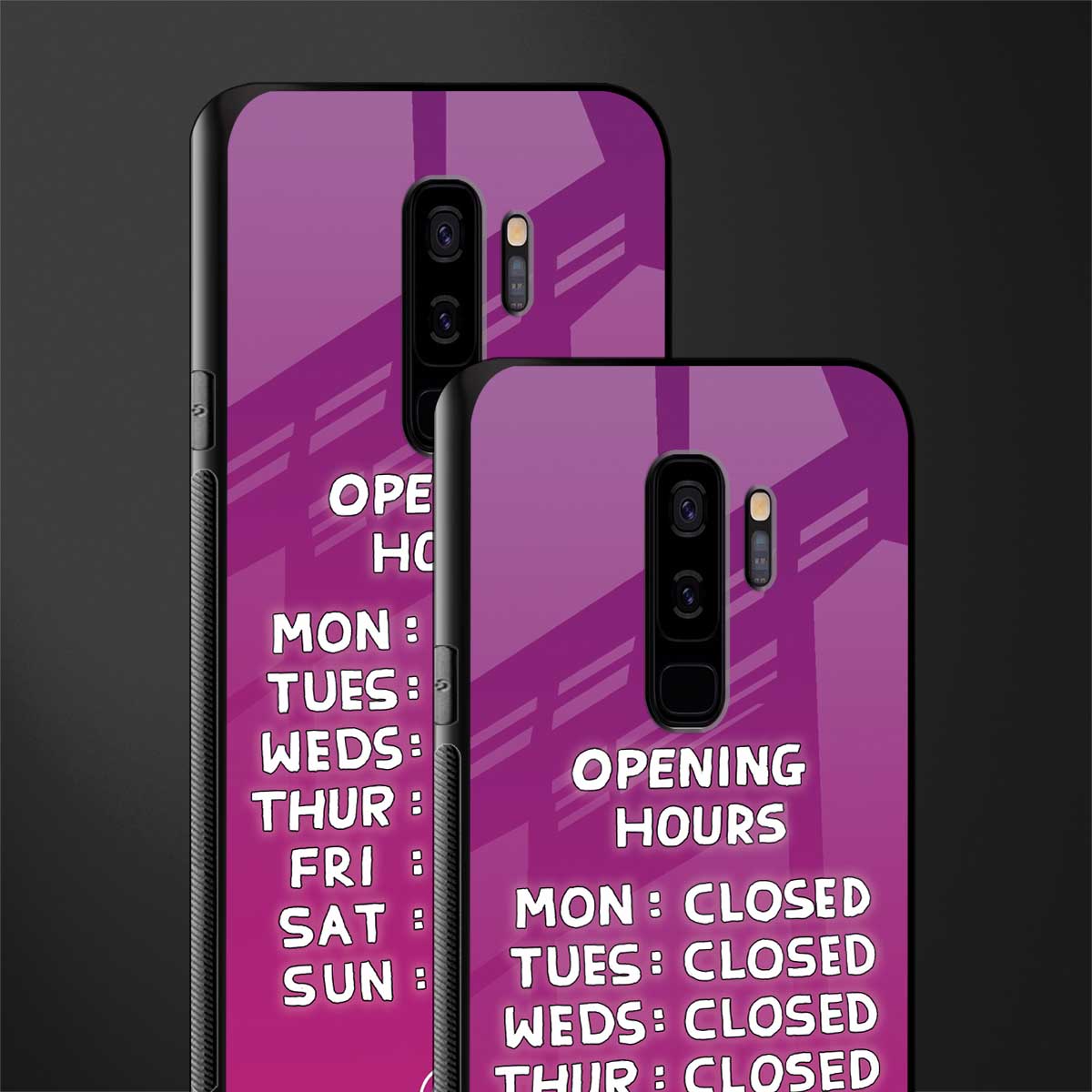 opening hours pink edition glass case for samsung galaxy s9 plus image-2