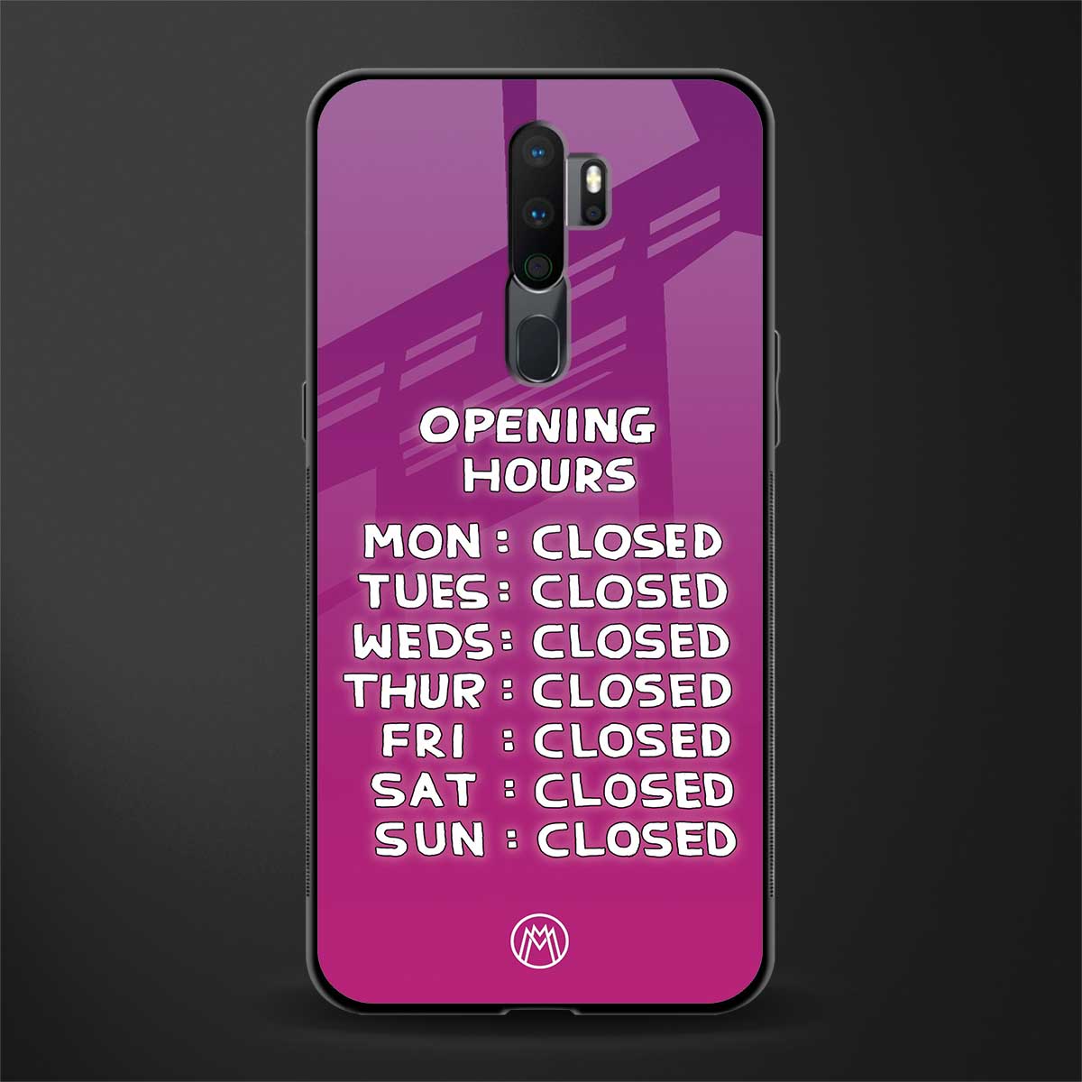 opening hours pink edition glass case for oppo a9 2020 image
