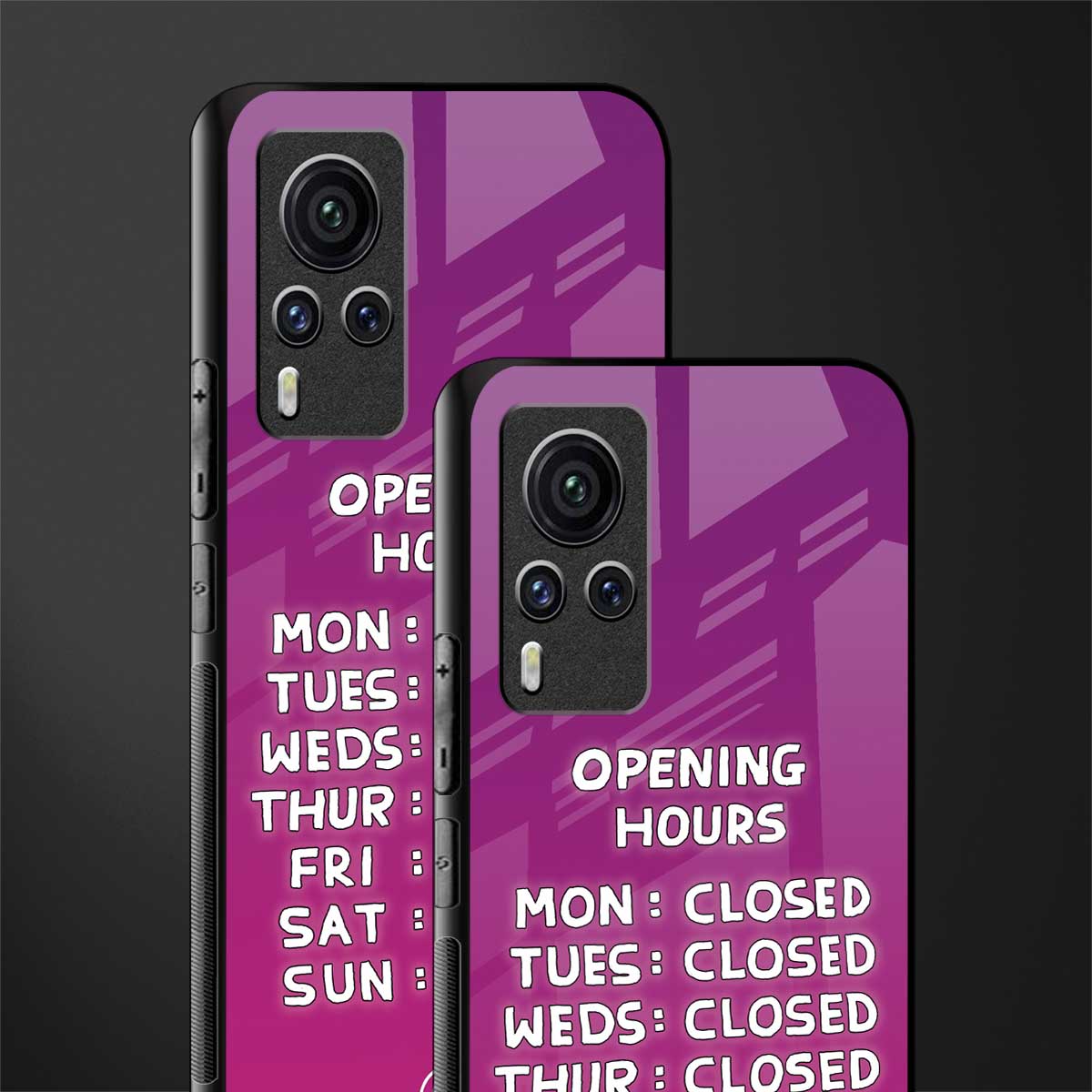 opening hours pink edition glass case for vivo x60 pro image-2