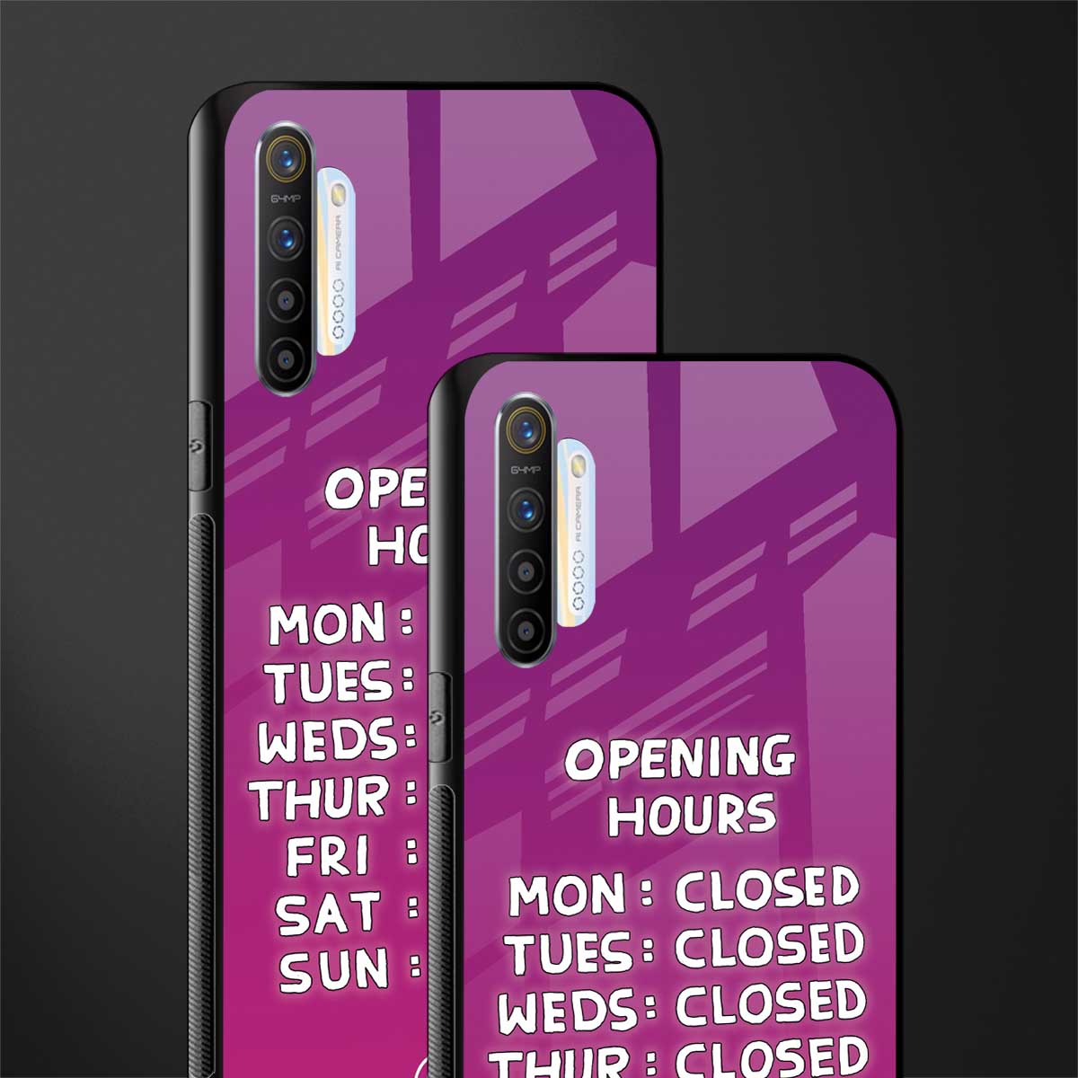 opening hours pink edition glass case for realme x2 image-2