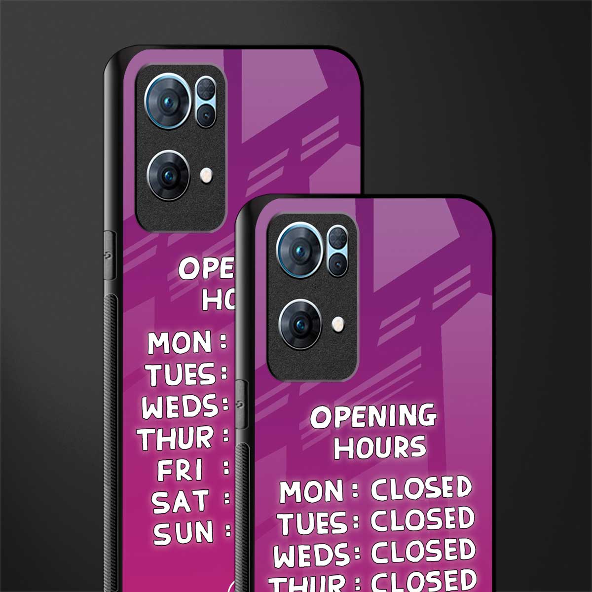 opening hours pink edition glass case for oppo reno7 pro 5g image-2