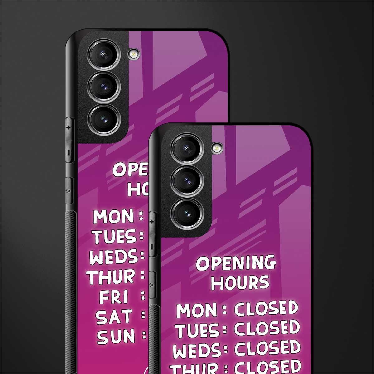 opening hours pink edition glass case for samsung galaxy s21 image-2