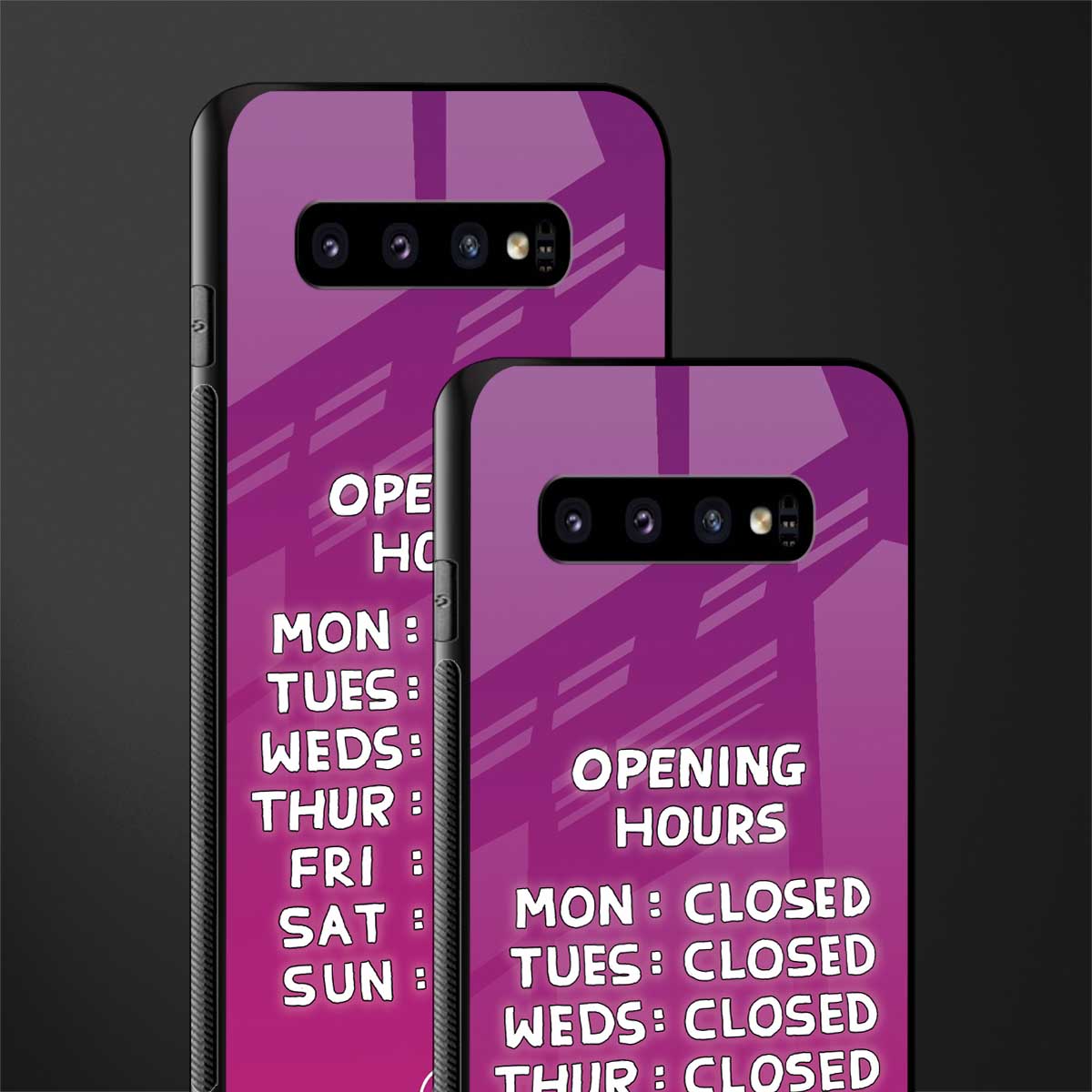 opening hours pink edition glass case for samsung galaxy s10 plus image-2