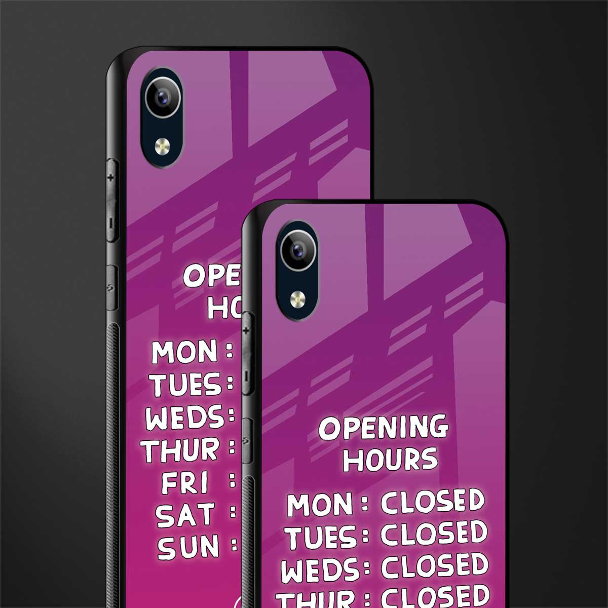 opening hours pink edition glass case for vivo y1s without fingerprint image-2