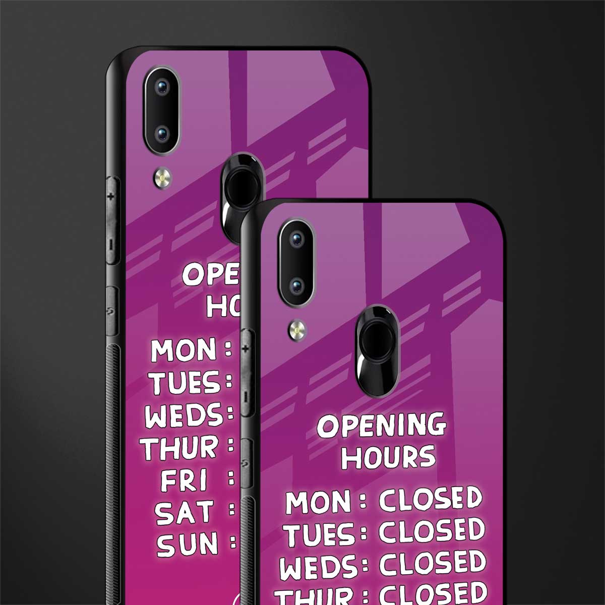 opening hours pink edition glass case for vivo y91 image-2