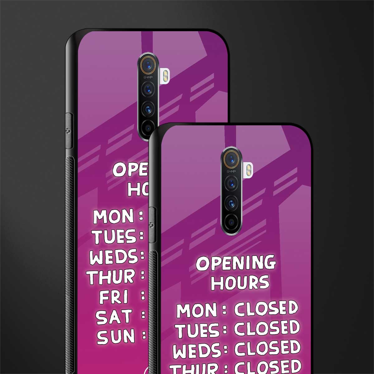 opening hours pink edition glass case for realme x2 pro image-2