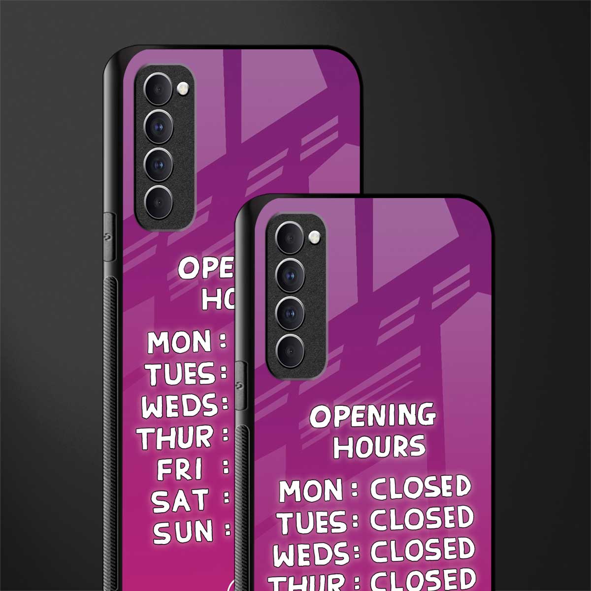 opening hours pink edition glass case for oppo reno 4 pro image-2