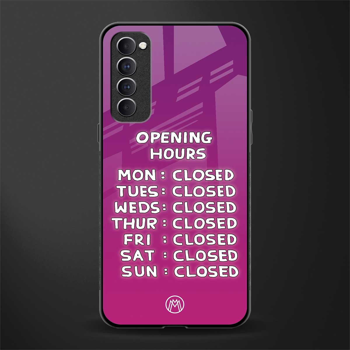 opening hours pink edition glass case for oppo reno 4 pro image