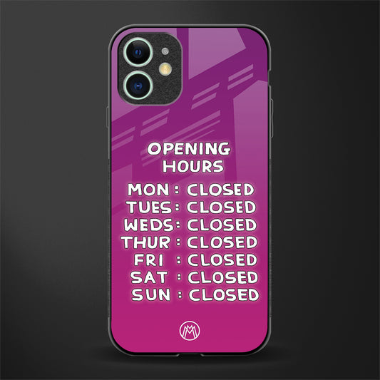 opening hours pink edition glass case for iphone 11 image