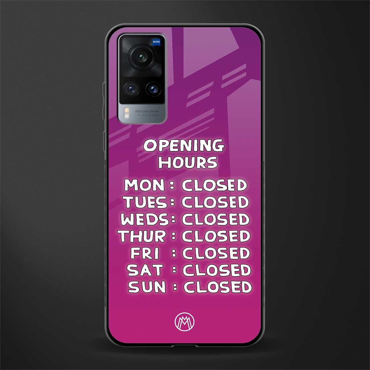opening hours pink edition glass case for vivo x60 image