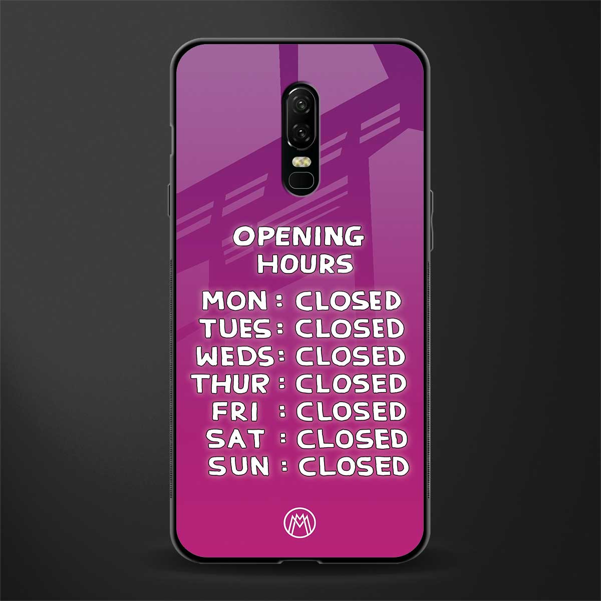 opening hours pink edition glass case for oneplus 6 image