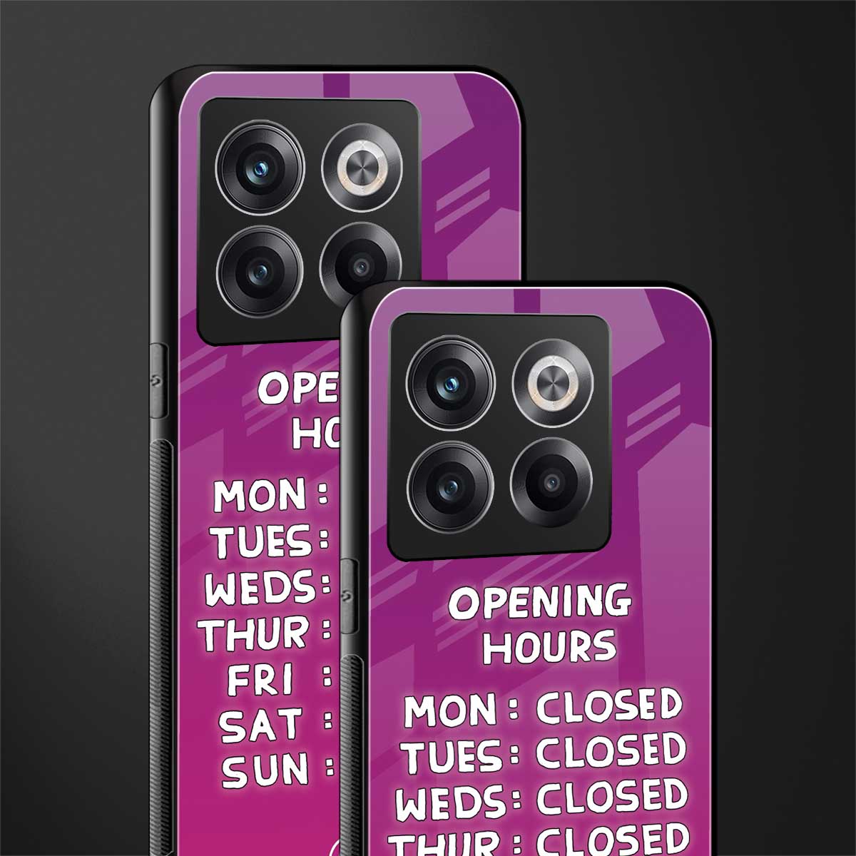 opening hours pink edition back phone cover | glass case for oneplus 10t