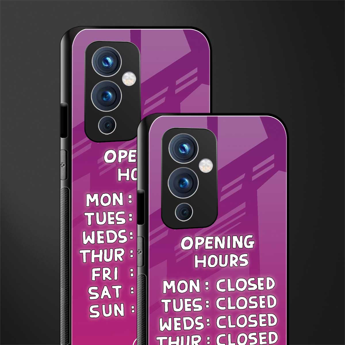 opening hours pink edition back phone cover | glass case for oneplus 9