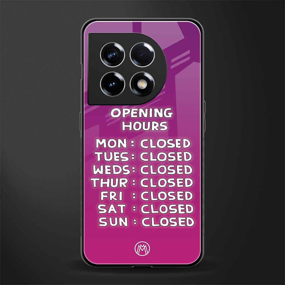 opening hours pink edition back phone cover | glass case for oneplus 11